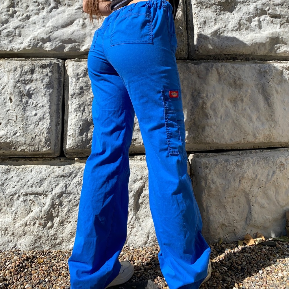 Blue Dickies Scrub Pants (cargo style) SIZE TALL